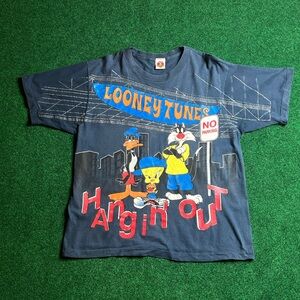 Looney Tunes Hangin Out Navy Graphic Tee